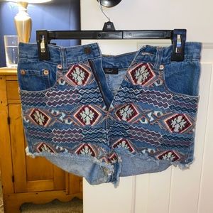 Denim Shorts with embroidery on the front